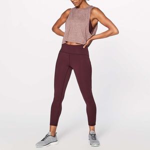 True Garnet Lululemon Train Times Pant 7/8 25"